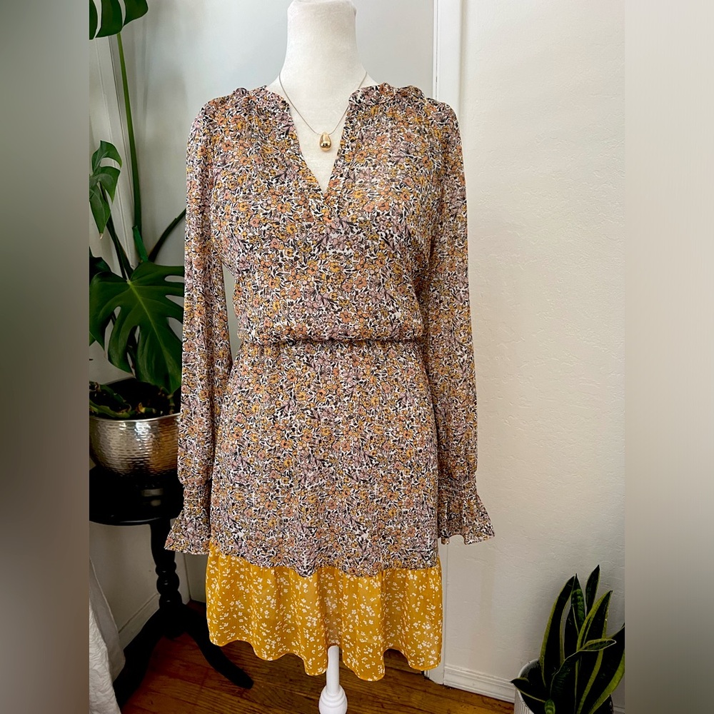 Banana Republic Multicolor Long Sleeve Dress
